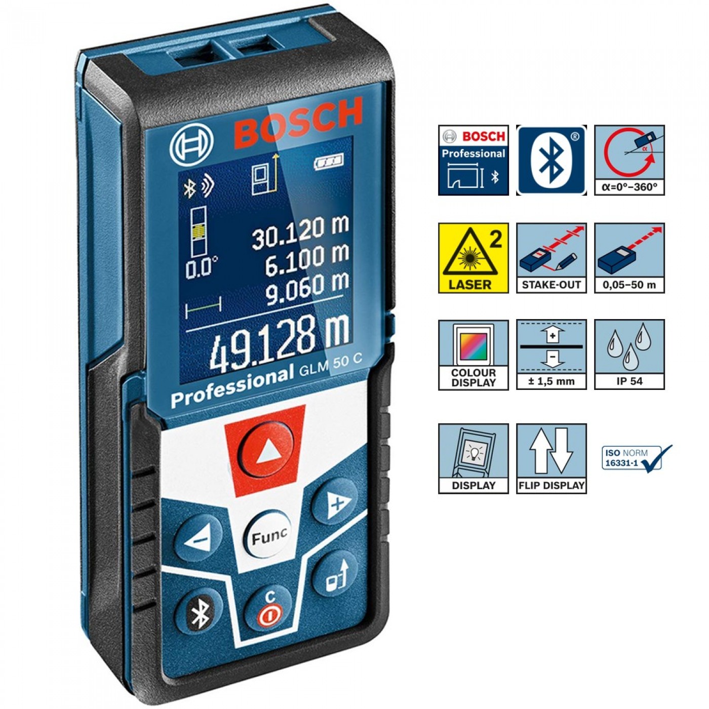 Bosch GLM 50 C Laser Measure with Bluetooth and App