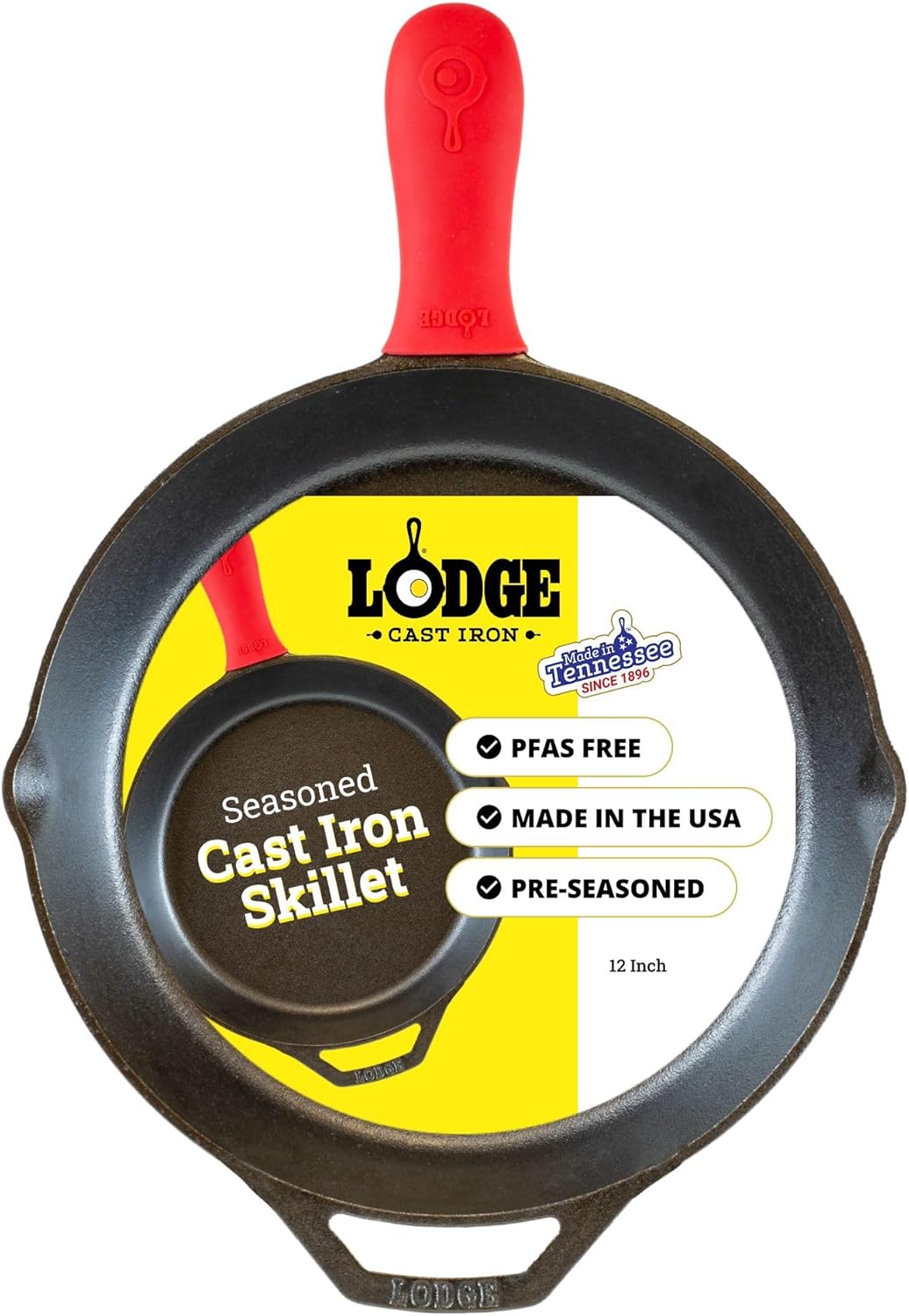 Lodge L10SK3 Pre-Seasoned Cast Iron Skillet, 12-Inch