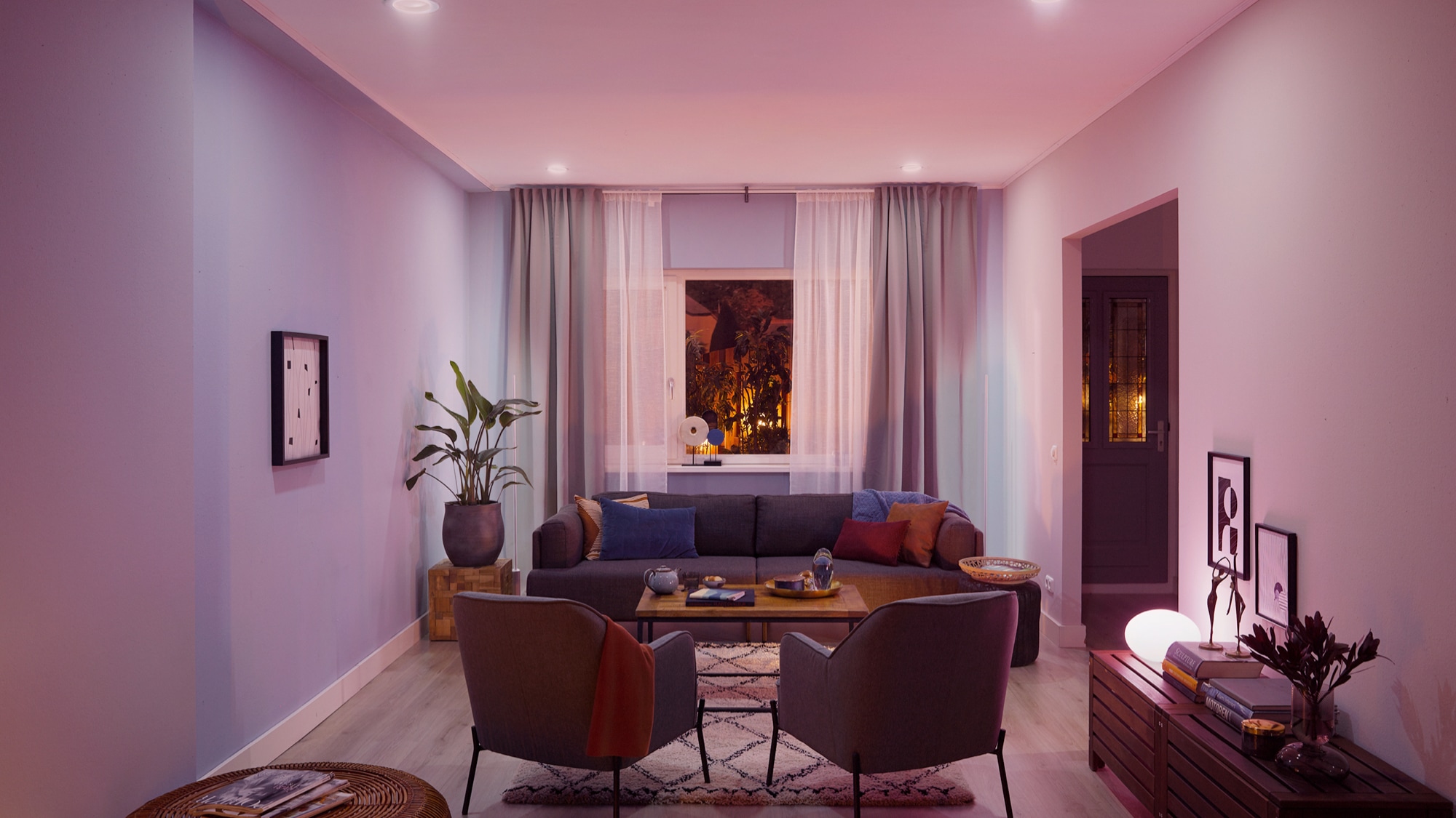 Philips Hue White and Color Ambiance A19 Starter Kit (4 Bulbs + Bridge)